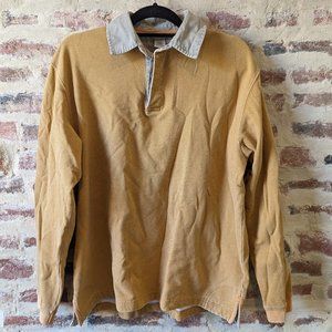 Vintage L.L. Bean Mustard Rugby Polo Shirt